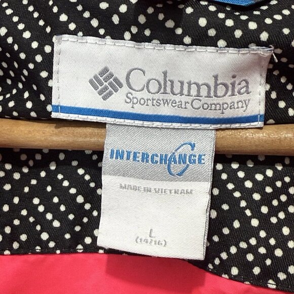 Columbia Winter Jacket Girls L 14 16 Black White Pink Interchange Shell Ski Snow - Picture 10 of 11